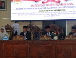 Irham – Wahyu Resmi ditetapkan sebagai Bupati dan Wakil Bupati Terpilih, DPRD Konsel Gelar Paripurna Berakhirnya Masa Jabatan Bupati dan Wakil Bupati Periode 2021-2026