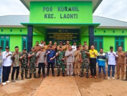 Resmikan Pos Koramil Kecamatan Laonti, Dandim 1417 Kendari Beri Apresiasi PT GMS dan Pemerintah Kecamatan