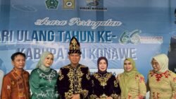 Kenakan Pakaian Adat, Bupati dan Wakil Bupati Konsel Hadiri Upacara Peringatn HUT Konawe Ke- 66 Tahun