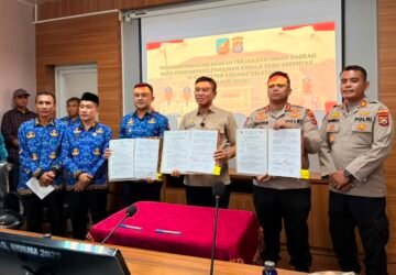 Pemda dan Polres Konsel Tanda Tangani NPHD Dana Pengamanan Pilkades Serentak 2026